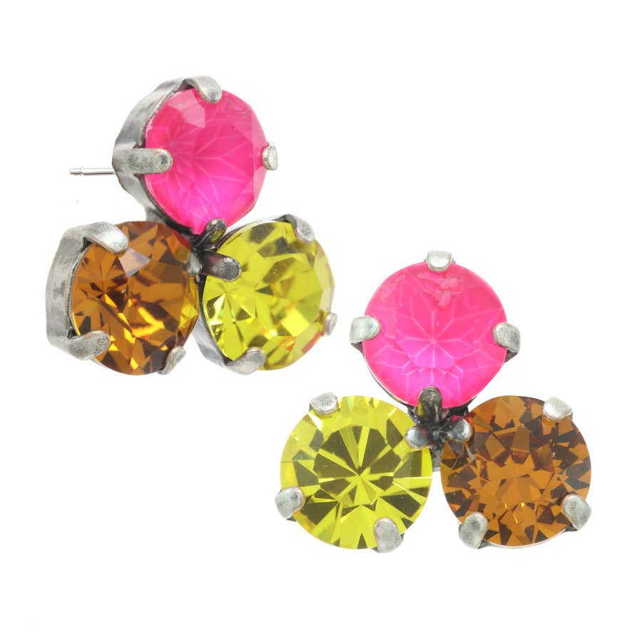 TOVA-Ines Earrings: Electric Pink