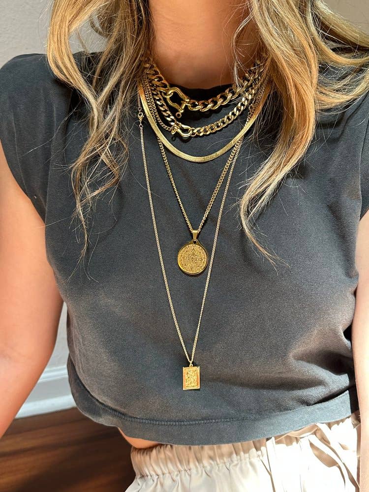 RN-SHACKLE DUO: ALL BRASS NECKLACE