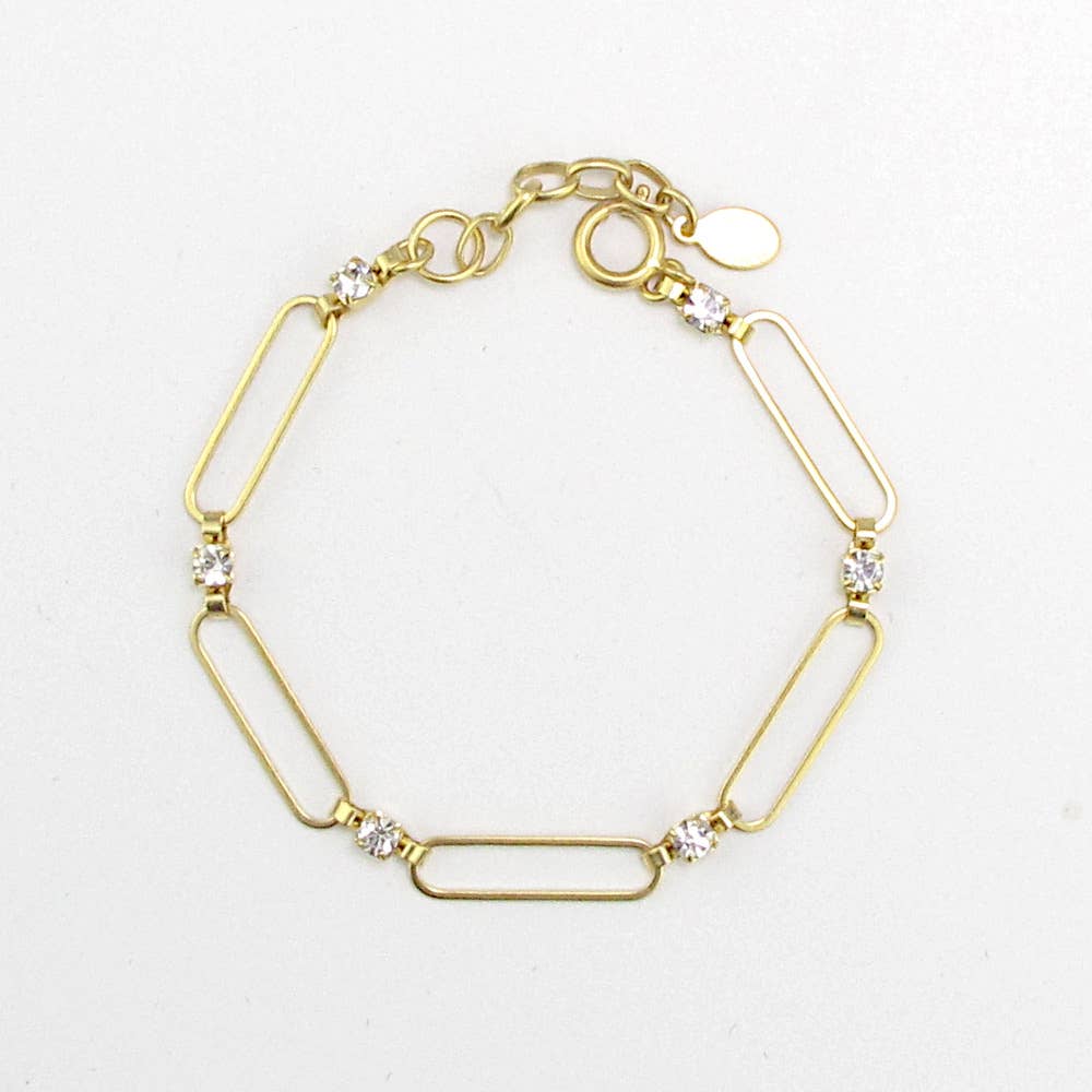 Paperclip Crystal Chain Bracelet