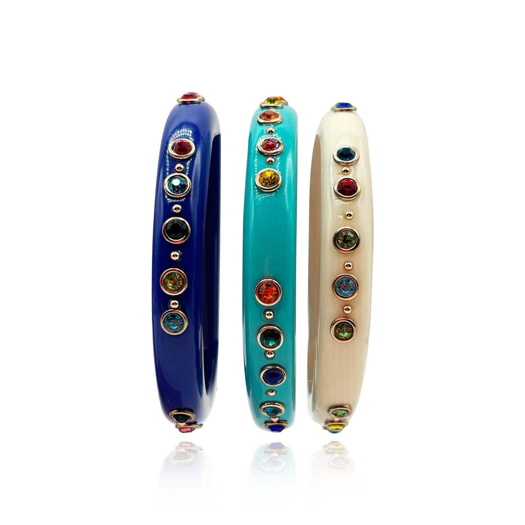 Navy Resin Studded Resin Bangle