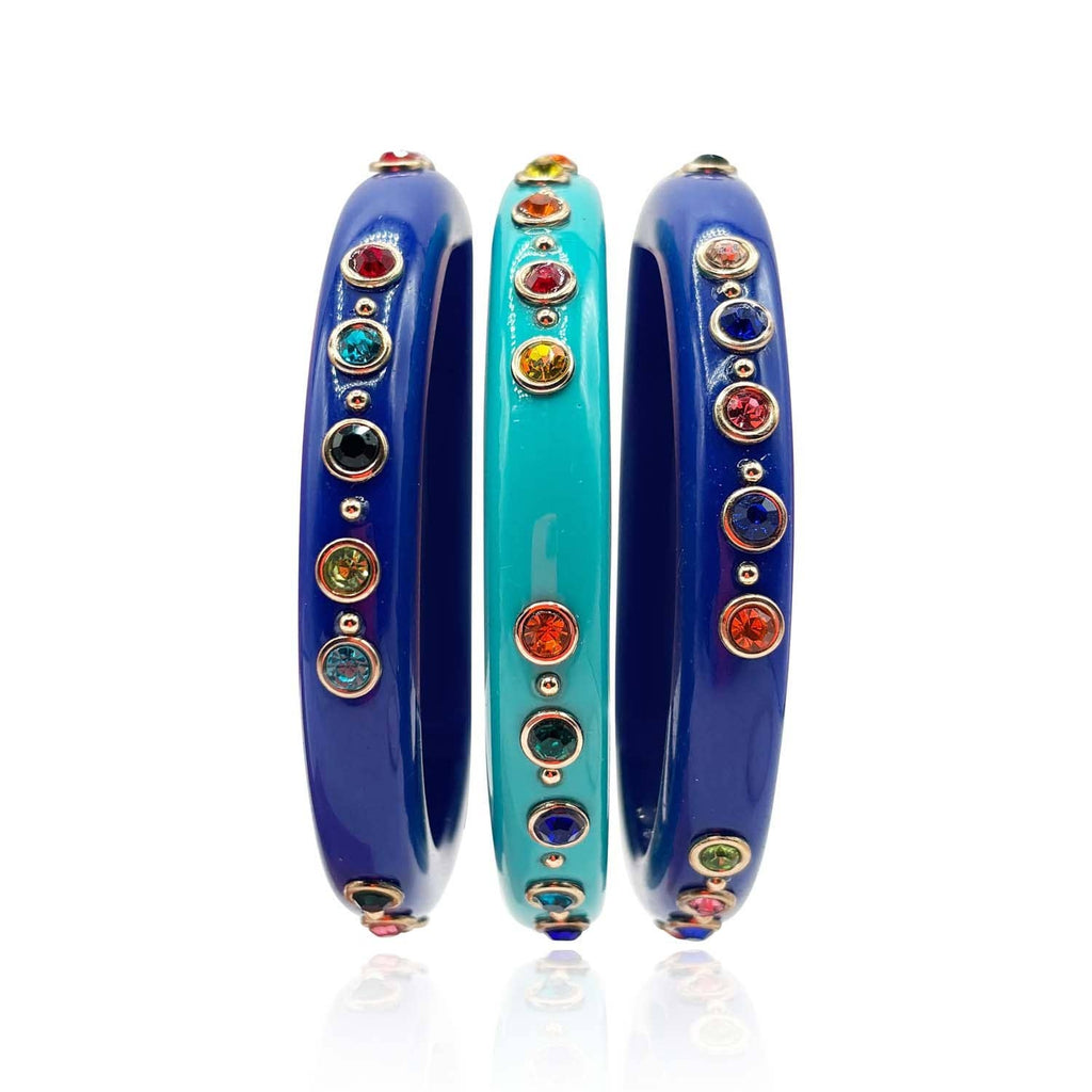 Navy Resin Studded Resin Bangle